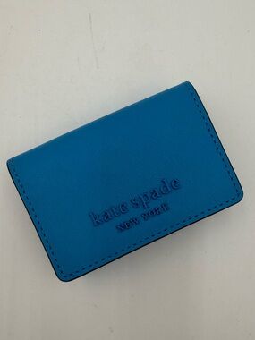 Kate Spade Cameron Blue Saffiano Leather Trifold Wallet NWOT